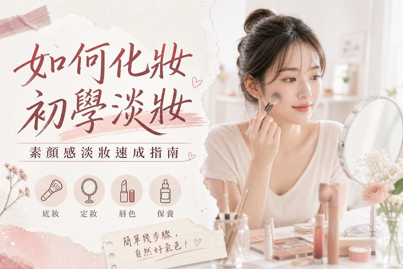 如何化妝初學淡妝